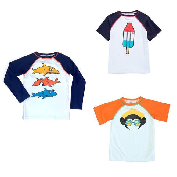 3 pc set Appaman Boys Swim Rashguards Long Sleeve Short Sleeves - Picture 1 of 14